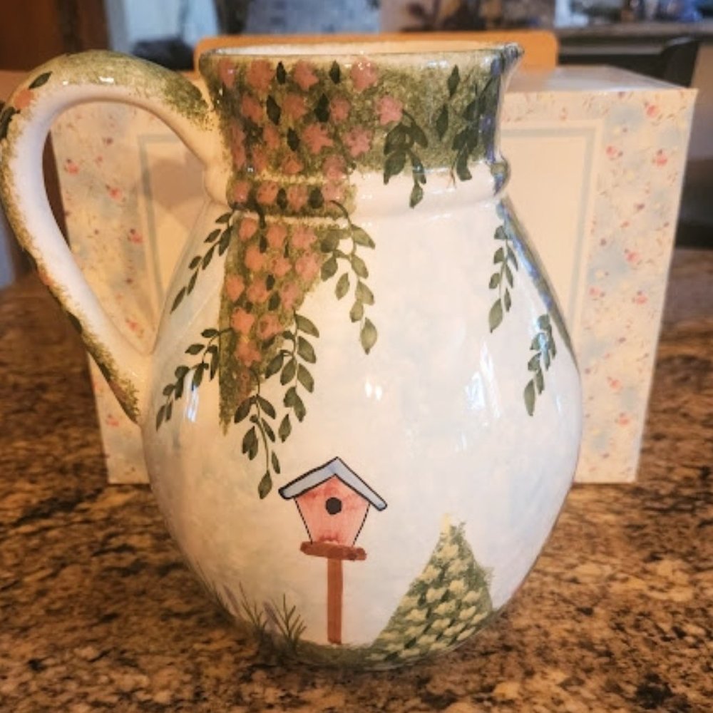 New Cracker Barrel Garden Fence Collection ceramic pitcher / watering can